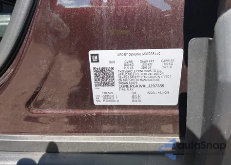 2020 Chevrolet Traverse Fwd Lt Cloth from USA, damaged, VIN 1GNERGKWXLJ297385